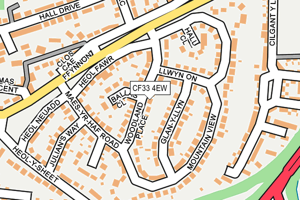 CF33 4EW map - OS OpenMap – Local (Ordnance Survey)