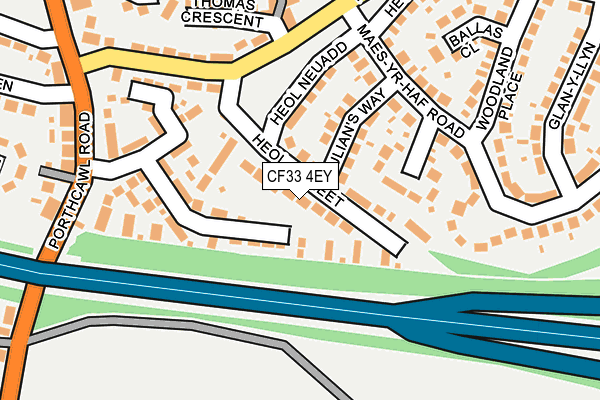 CF33 4EY map - OS OpenMap – Local (Ordnance Survey)