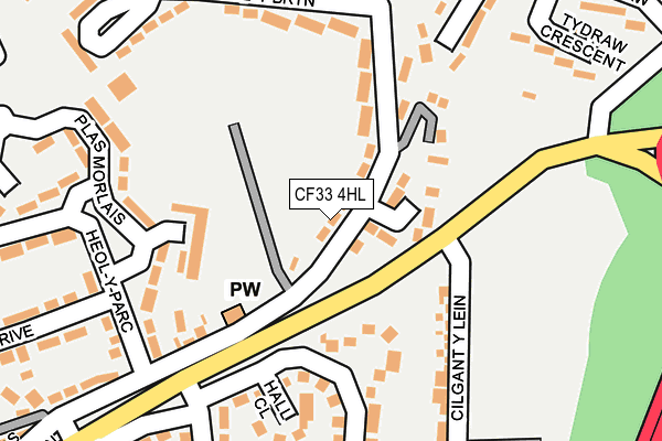 CF33 4HL map - OS OpenMap – Local (Ordnance Survey)