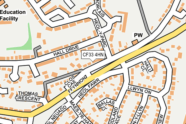 CF33 4HN map - OS OpenMap – Local (Ordnance Survey)