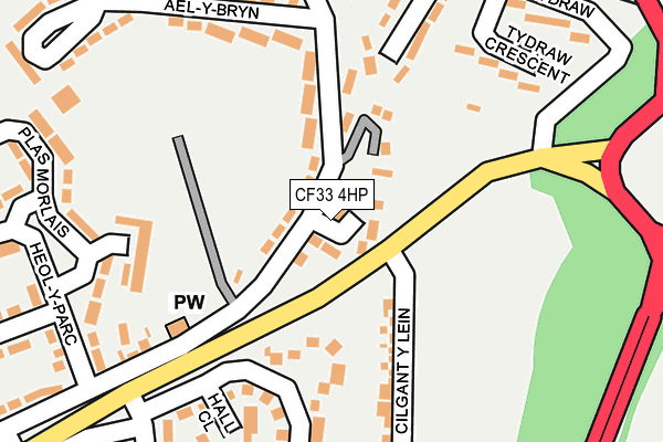 CF33 4HP map - OS OpenMap – Local (Ordnance Survey)