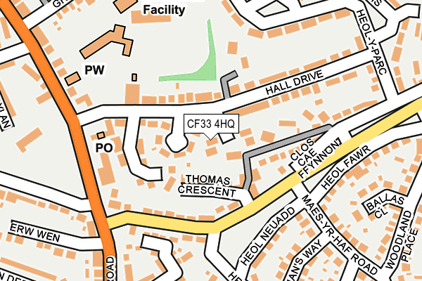 CF33 4HQ map - OS OpenMap – Local (Ordnance Survey)