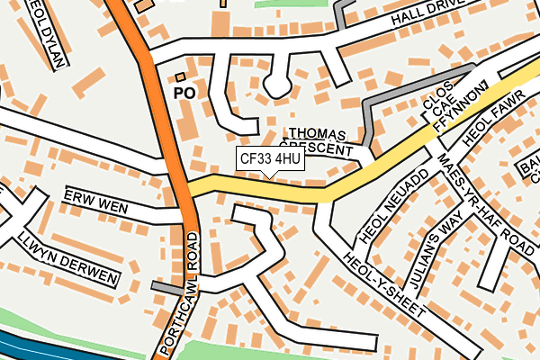 CF33 4HU map - OS OpenMap – Local (Ordnance Survey)