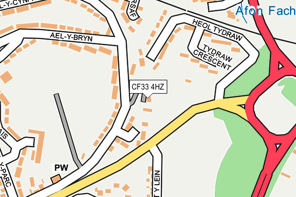 CF33 4HZ map - OS OpenMap – Local (Ordnance Survey)