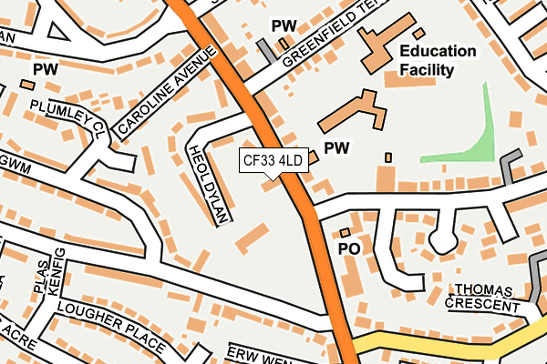 CF33 4LD map - OS OpenMap – Local (Ordnance Survey)