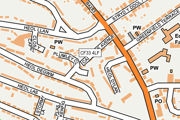 CF33 4LF map - OS OpenMap – Local (Ordnance Survey)