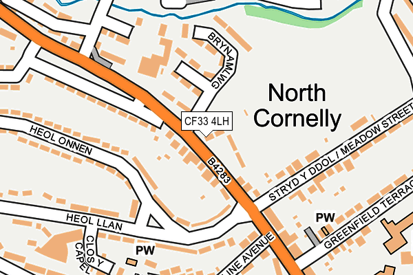 CF33 4LH map - OS OpenMap – Local (Ordnance Survey)