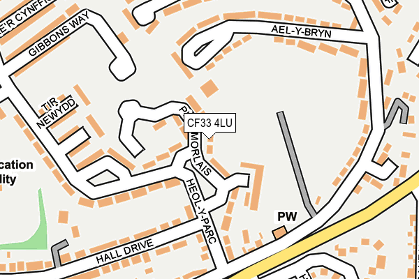 CF33 4LU map - OS OpenMap – Local (Ordnance Survey)