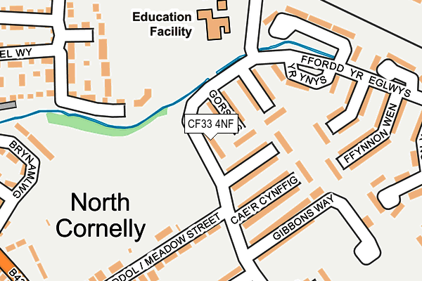 CF33 4NF map - OS OpenMap – Local (Ordnance Survey)
