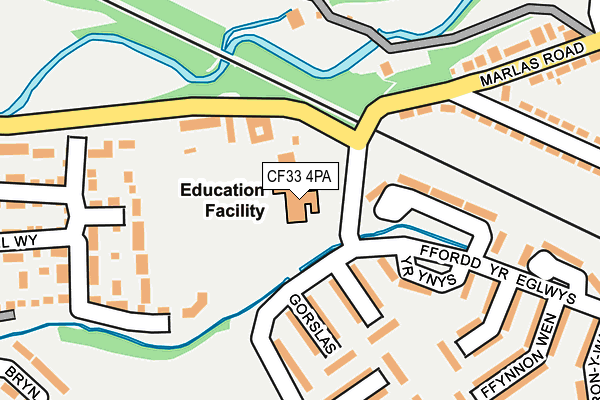 CF33 4PA map - OS OpenMap – Local (Ordnance Survey)
