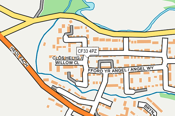 CF33 4PZ map - OS OpenMap – Local (Ordnance Survey)