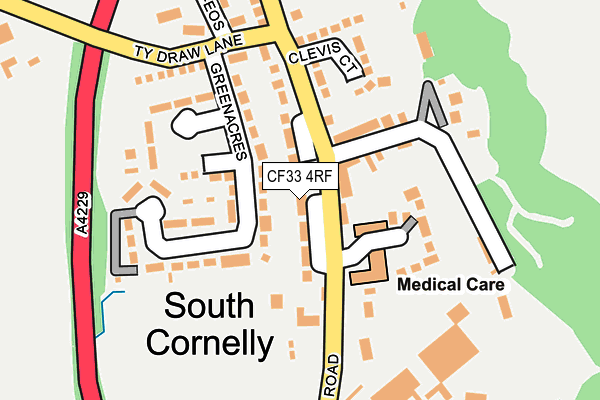 CF33 4RF map - OS OpenMap – Local (Ordnance Survey)