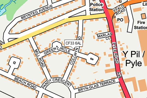 CF33 6AL map - OS OpenMap – Local (Ordnance Survey)