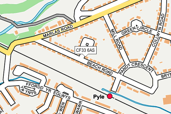 CF33 6AS map - OS OpenMap – Local (Ordnance Survey)