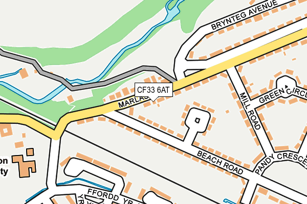 CF33 6AT map - OS OpenMap – Local (Ordnance Survey)