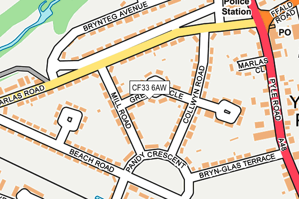 CF33 6AW map - OS OpenMap – Local (Ordnance Survey)