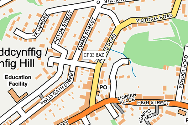 CF33 6AZ map - OS OpenMap – Local (Ordnance Survey)