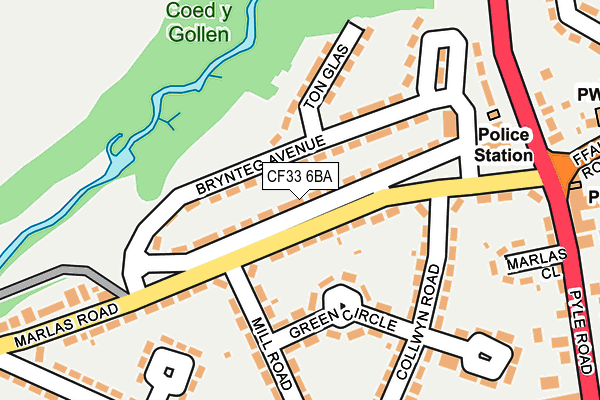 CF33 6BA map - OS OpenMap – Local (Ordnance Survey)