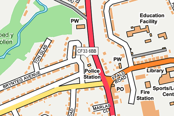 CF33 6BB map - OS OpenMap – Local (Ordnance Survey)