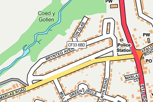 CF33 6BD map - OS OpenMap – Local (Ordnance Survey)