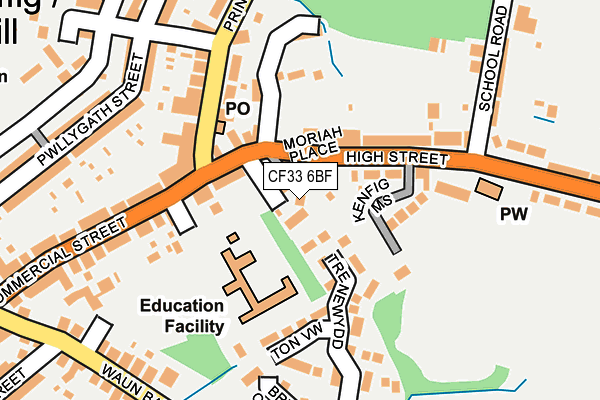 CF33 6BF map - OS OpenMap – Local (Ordnance Survey)