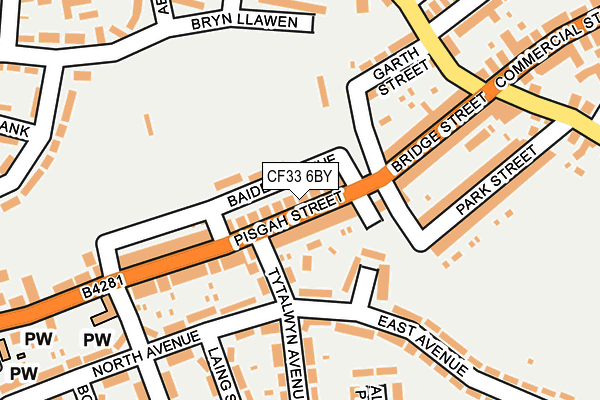 CF33 6BY map - OS OpenMap – Local (Ordnance Survey)