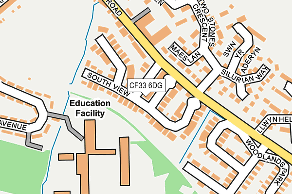 CF33 6DG map - OS OpenMap – Local (Ordnance Survey)