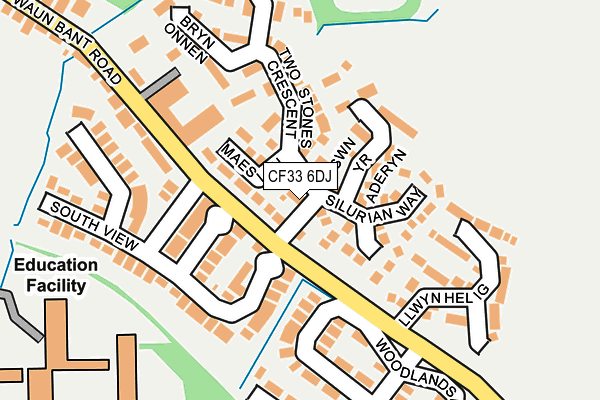 CF33 6DJ map - OS OpenMap – Local (Ordnance Survey)