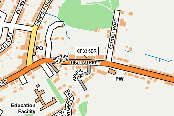 CF33 6DR map - OS OpenMap – Local (Ordnance Survey)