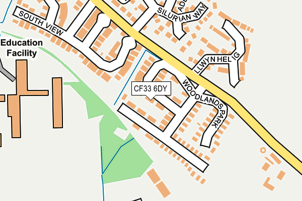 CF33 6DY map - OS OpenMap – Local (Ordnance Survey)