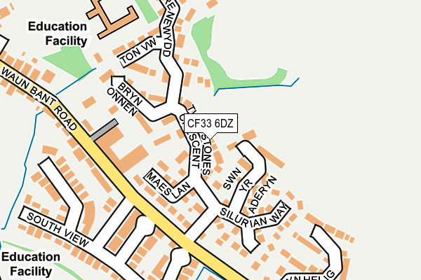 CF33 6DZ map - OS OpenMap – Local (Ordnance Survey)