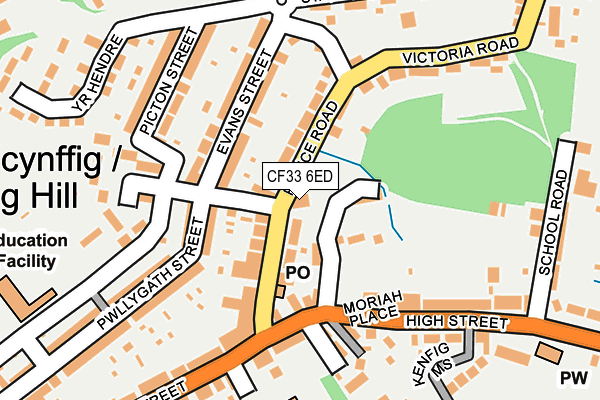 CF33 6ED map - OS OpenMap – Local (Ordnance Survey)