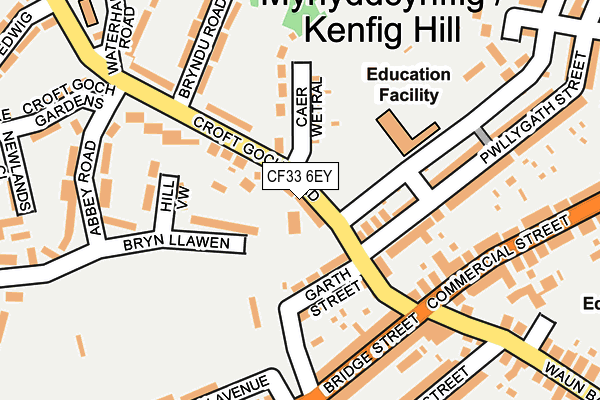 CF33 6EY map - OS OpenMap – Local (Ordnance Survey)