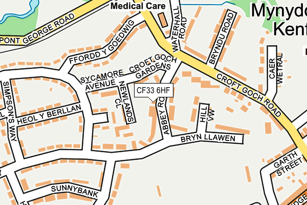 CF33 6HF map - OS OpenMap – Local (Ordnance Survey)