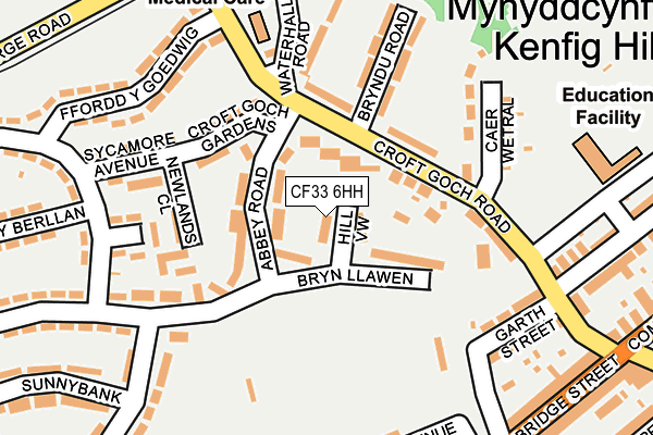 CF33 6HH map - OS OpenMap – Local (Ordnance Survey)