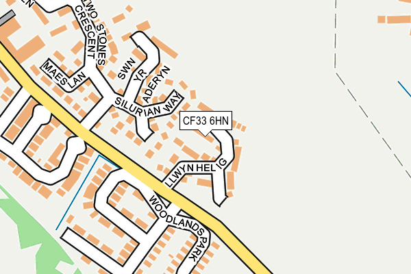 CF33 6HN map - OS OpenMap – Local (Ordnance Survey)