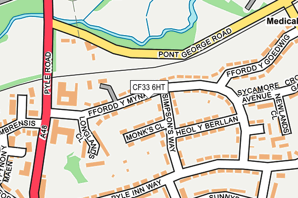 CF33 6HT map - OS OpenMap – Local (Ordnance Survey)