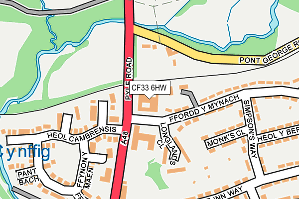 CF33 6HW map - OS OpenMap – Local (Ordnance Survey)