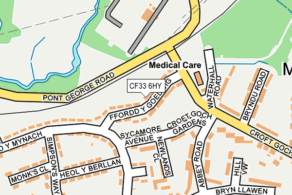 CF33 6HY map - OS OpenMap – Local (Ordnance Survey)