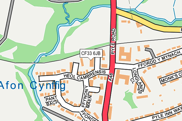 CF33 6JB map - OS OpenMap – Local (Ordnance Survey)