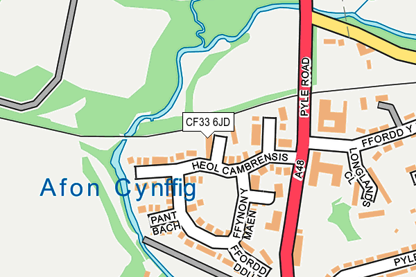 CF33 6JD map - OS OpenMap – Local (Ordnance Survey)