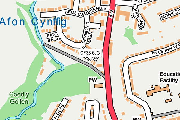 CF33 6JG map - OS OpenMap – Local (Ordnance Survey)