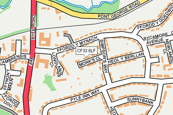CF33 6LF map - OS OpenMap – Local (Ordnance Survey)