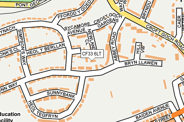 CF33 6LT map - OS OpenMap – Local (Ordnance Survey)