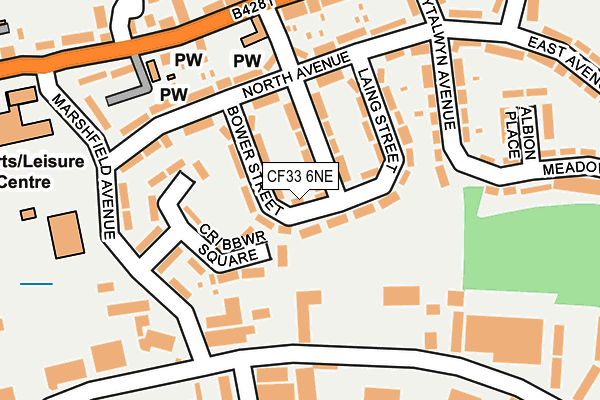 CF33 6NE map - OS OpenMap – Local (Ordnance Survey)