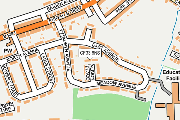 CF33 6NS map - OS OpenMap – Local (Ordnance Survey)