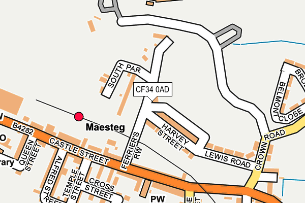 CF34 0AD map - OS OpenMap – Local (Ordnance Survey)