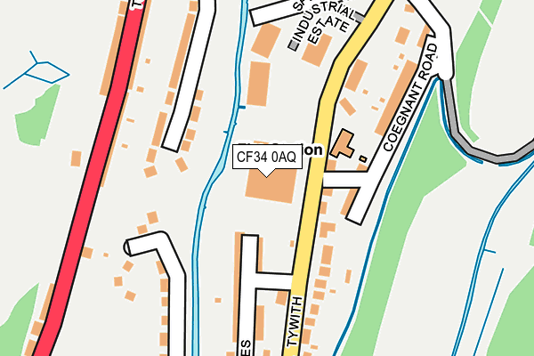CF34 0AQ map - OS OpenMap – Local (Ordnance Survey)