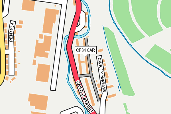 CF34 0AR map - OS OpenMap – Local (Ordnance Survey)