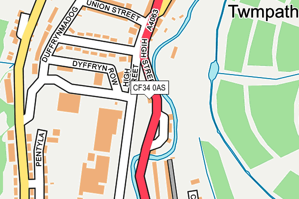 CF34 0AS map - OS OpenMap – Local (Ordnance Survey)